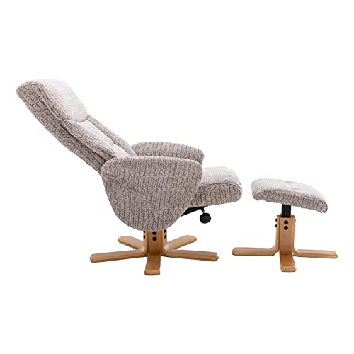 Morris Living The Giza - Fabric Swivel Recliner Chair & Matching Footstool in Wheat