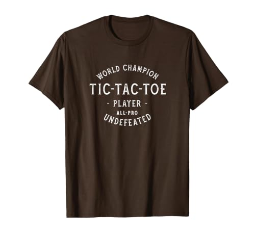 Retro World Champion Tic-Tac-Toe Player Undefeated T-Shirt, Men, Brown, Small