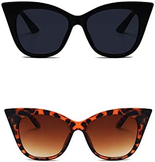 EASYHAUTE Cat Eye Sunglasses for Women Retro Cateye Frame - Vinta...