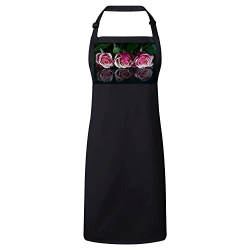 Tablier cuisine noir romantique avec roses le cadeau idéal pour la Saint-Valentin