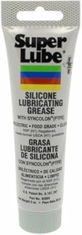 Super Lube 92003 Silicone Lubricating Grease with PTFE, 3 oz Tube, Translucent White