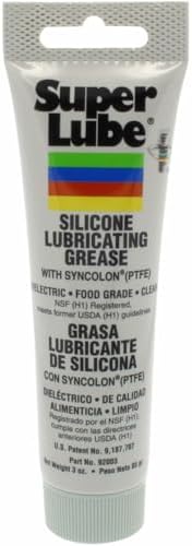 Super Lube 92003 Silicone Lubricating Grease with PTFE, 3 oz Tube, Translucent White