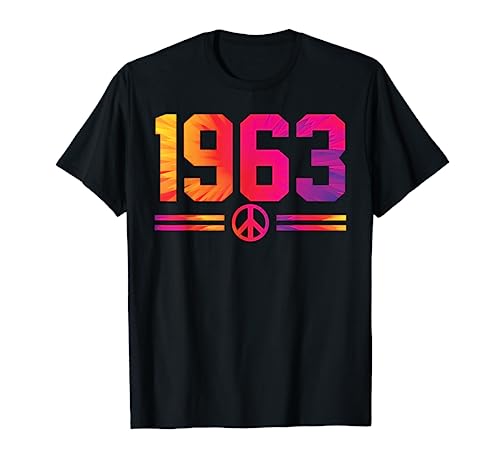 Camiseta vintage de 1963 para 60 cumpleaños, diseño de símbolo de la paz Camiseta