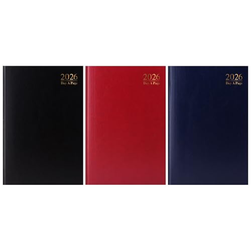 Agenda 2026 A4 page par jour avec couverture rigide colorée