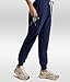 YESWEL Scrubs for Women Set, V-Neck Top & High Waisted Jogger Pants, 8 Pockets Stretchy Medical Uniform Workwear (Standard, Navy, Large)