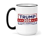 Trump 2024 Mug - Save American - Make America Great Again - Large 15 oz Ceramic Mug