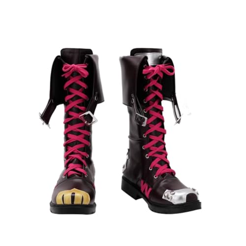 COSGOGO New LOL Jinx Cosplay Shoes for Anime Game Arcane Jinx Short Boots Woman Man Halloween Shoes (10.5,Men Size) Multi