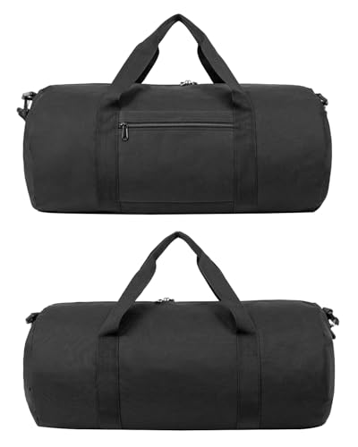 Duffel Bag for Men Women, 20 inch lightweight Carry On Gym Bag for Travel Sport, Small Travel Personal Item Bag (Black)2