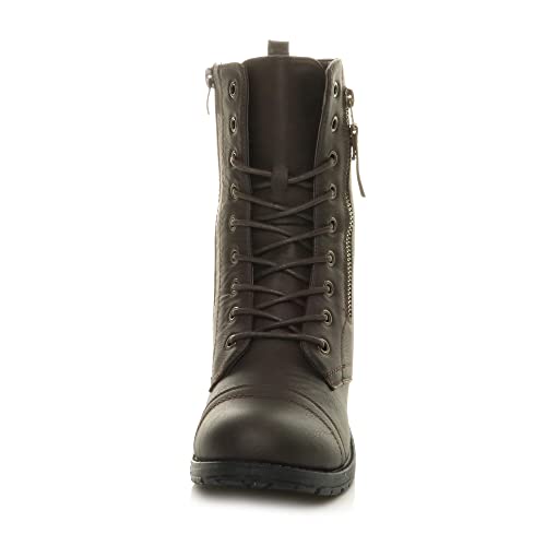 Donna Tacco Basso Piatto Allacciare Cerniera Lampo...