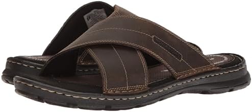 Rockport mens Darwyn Xband Slide Sandal, Brown Ii Leather, 12 Wide US | Image 6