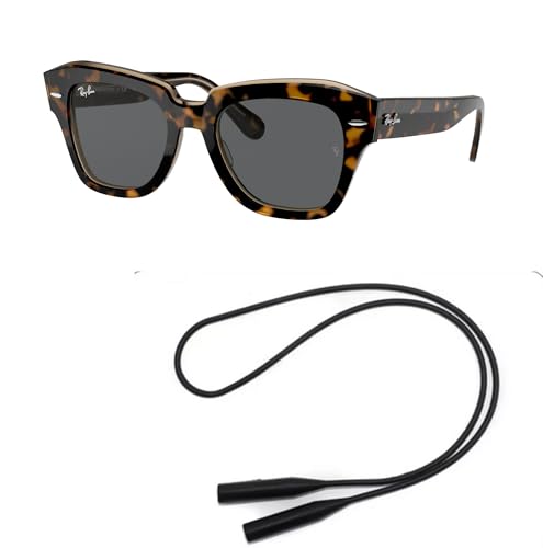 Ray-Ban RB2186 Sunglasses Bundle: RB 2186 STATE STREET 1292B1 State Street Havana On Transpa and Universal Anti-slip Silicone Leash2