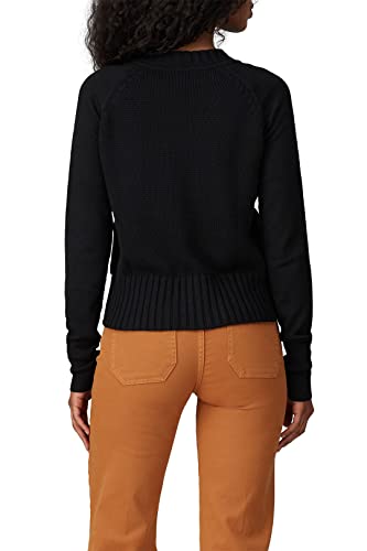 Women's Black Modern Casual Oversized Zip-Up Knit Cardigan Sweater4