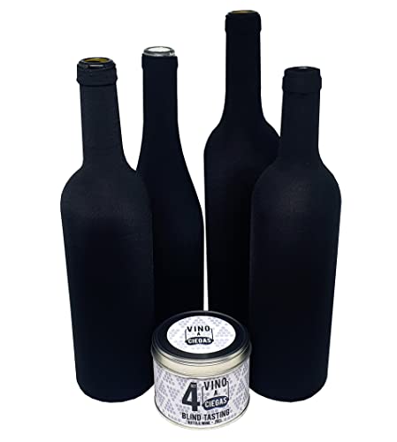 Set de 4 Fundas Negras para cata a ciegas. Bote metalico. Cata de vinos - Accesorio para Vino