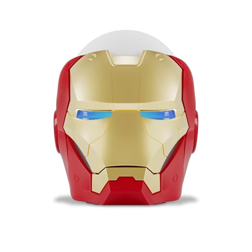 Echo Bundle: Echo Dot (5th Gen, 2022 release) | Glacier White and Limited Edition Marvel Iron Man Stand - image 1