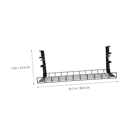 Organizador de cables para escritorio SECFOU con instalación sin taladro, gran capacidad para gestión de cables, soporte para almacenamiento de cables negro de 500 mm miniatura 2