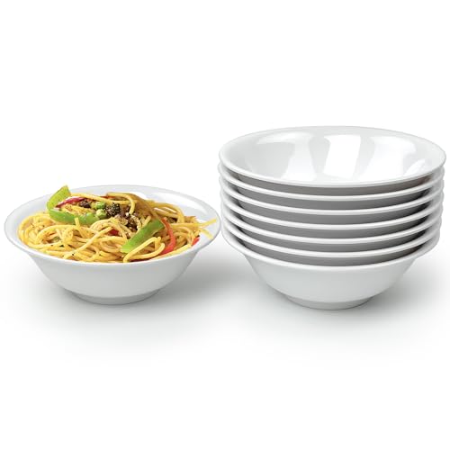 Eweigeer 6-Inch Melamine Bowls For Cereal Salad Rice Soup Dessert Snack Candy Ice-Cream Pudding Fruit Plastic Bowl.(8 Pcs) White thumb #1