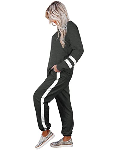 Image of Aloodor Sweatsuit for Women 2 Piece Outfits for Womens Crewneck Sweatshirts Pullover