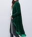 R.Vivimos Womens Ruffled Asymmetric Long Velvet Blazers Coat Casual Jackets (XL, Green)