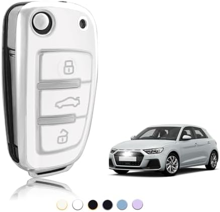 Kwmobile Coque Clé De Voiture Pour Audi A6 A7 A8 Q7 Q8 Clé De Voiture 3 Boutons Keyless Coque De Protection Rigide Design Gris Fonce