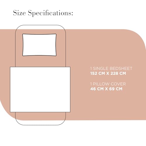 Image of Linen Home Cotton Percale Flat Bedsheet Set Single Size Tera Clay