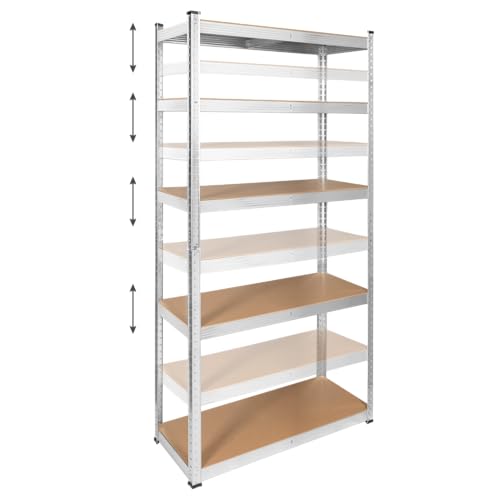 Rebel Regał Metalowy Magazynowy Garażowy 5 Półek 180x90x40 Srebrny RB-1256
