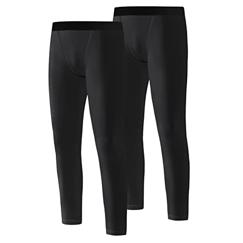 Hotfiary Boys' Compression Pants Youth Compression Leggings Sports Base Layer Quick Dry Basketball Pants Gear for 6-14 Years