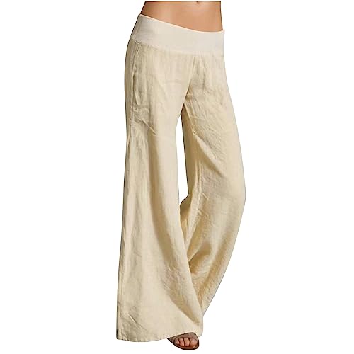 Wide Leg Pants Woman Drawstring Elastic Waist Palazzo Pants Casual Loose Beach Long Trousers Lounge Pants Women