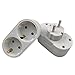 Produktbild heummyo 1 bis 2 Steckdosenadapter Konverter Portable AC 250V 16A 3500W EU-Stecker (1 bis 2)