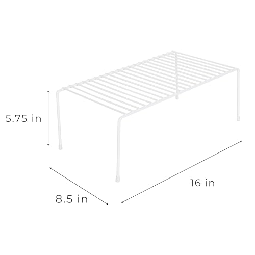Smart Design Classic Storage Shelf – Large (16 in W x 8.5 in D x 5.75 in H), White –Steel Pantry Organizer with Rust-Resistant Finish and Non-Slip Feet for Easy Home Organization and Storage - Thumbnail 4