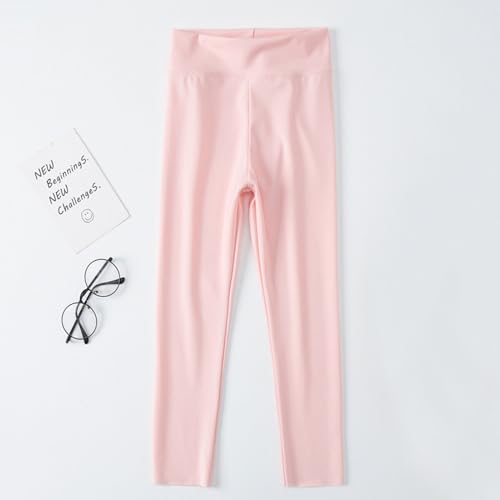 Children's Sports Warm Leggings Tights Winter Yoga Athletic High Rise Yoga Pants Elastic Sporty Funny High Waisted Kids Girls Joggers Compression Gym Cute Tummy Control Stretch Scrunch Red2