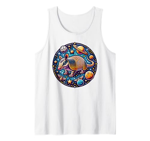 Armadillo fresco y lindos armadillos espaciales Camiseta sin Mangas