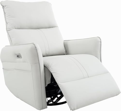 Sillón reclinable Giratorio eléctrico con Puerto USB, sofá reclinable con Base giratoria de 270°, cómodo