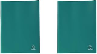 Exacompta 8583E - Carpeta de 80 fundas PVC, A4, color verde (Paquete de 2)
