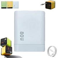 3 in 1 GaN Charger, Scalable 80w Max Fast Charger Module with Type-C Cable and 2 USB Ports, Retractable Phone Charger for Smartphones, Tablets and Laptops (1PC White)