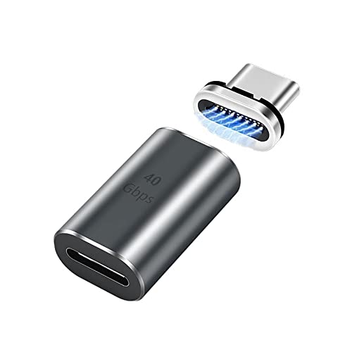 Minopara Magnetic USB C Adapter (L-Shape, 2 Packs), 40Gbps USB4.0 Type C Connector Compatible with Thunderbolt3, 100W 8K@60Hz 4K@144Hz Video, Compatible for MacBook Pro Air and More Type C Device