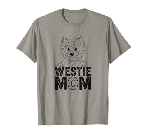 Arte de perro West Highland White Terrier Westie Mom para mujer Camiseta