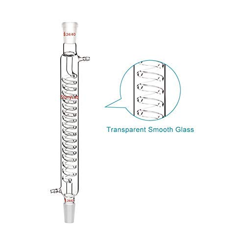 Stonylab Borosilicate Glass Graham Condenser With 24/40 Joint Lab Glass Condensor (300 Mm) #TOP3