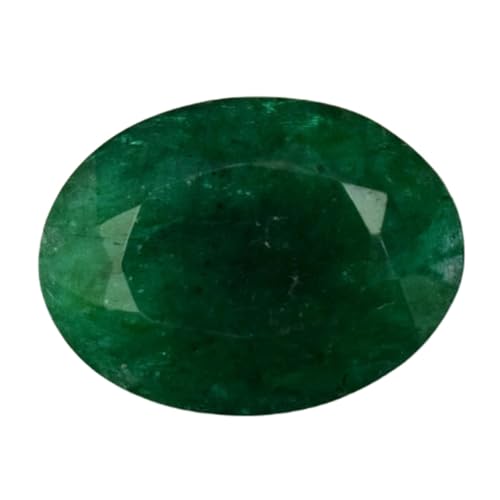 Pierre précieuse émeraude naturelle ovale facettée de 19mm pour haute joaillerie