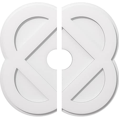 Ekena Millwork CMP22CE2-04000 Charlotte Architectural Grade PVC Contemporary, Two Piece Urethane Ceiling Medallions 22"OD x 4"ID x 8 3/4"C x 1"P