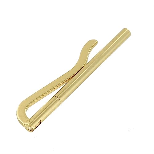 B8913 Natural Brass, Spring Bar Money Clip, Solid Brass-LL3