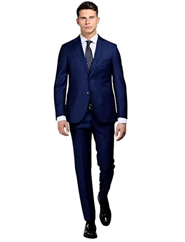 Men's Navy Blue Suit Two Buttons Jacket 2-Piece Set Formal Party Prom Tuxedos