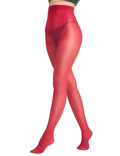 LABELLA 12D Super Shimmer Sheer Pantyhose for Women Silky Oil Glossy Pantyhose Shiny Dance Tights