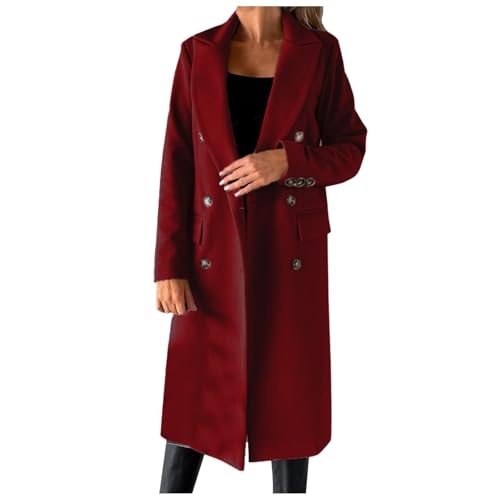 Trench femme en laine synthétique veste longue chemisier manteau fin chic
