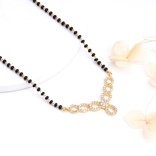 GIVA 925 Silver Golden Enamoured In Love Mangalsutra | Gifts for Girlfriend, Gifts for Women and Girls |With Certificate of Authenticity and 925... - Image 4