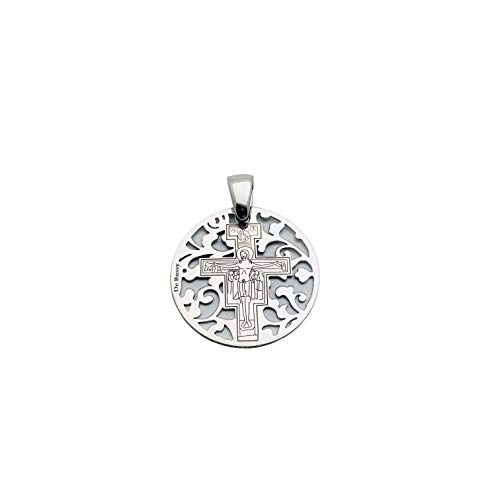 Croix de St. Damian argent 925 et diamant véritable 25mm