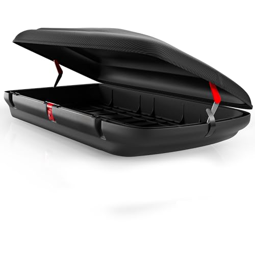 Dachbox VDP-BA400 - Dachkoffer mit 400 Liter Volumen - Autokoffer im Carbonlook - abschließbar Dank Zentralverriegelung - Dachkoffer für...