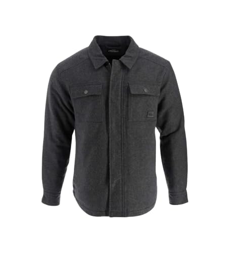 Thorogood Men's Merrill Heavyweight Berber Lined Shirt Jacket, Button Up Workwear Flannel Shacket