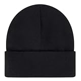 [Saiaote] ニット帽 裏起毛 ビーニー, 厚手 秋冬用, スポーツ ランニング バイク対応, 伸縮性 保温 通気性, メンズ レディース (JP, アルファベット, Free Size, ブラック)