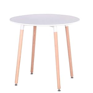 Uderkiny Eetgroep A ronde eettafel en 4 stoelen, MDF-tafelblad en stoelen in Scandinavische stijl, geschikt voor…