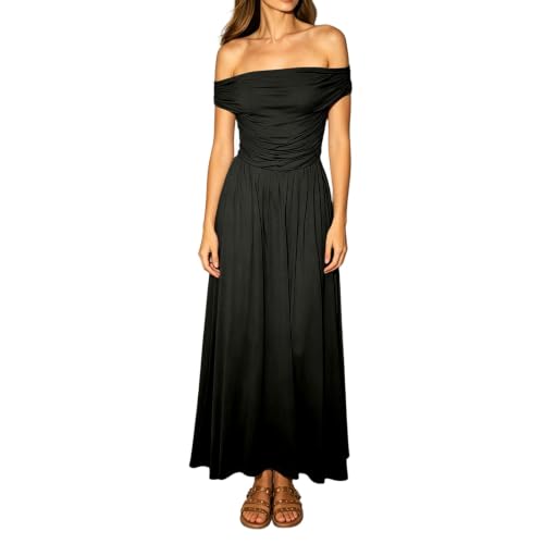 Robe d'été décontractée avec taille cintrée et plis fluides chic et élégant
